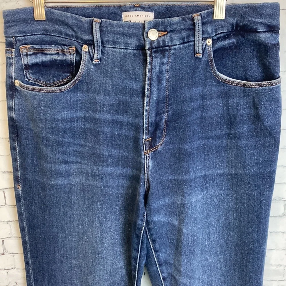 Good American Good Legs Flare Split Pocket Jeans Size 12/31 Elevated Basic Flare - Picture 6 of 15